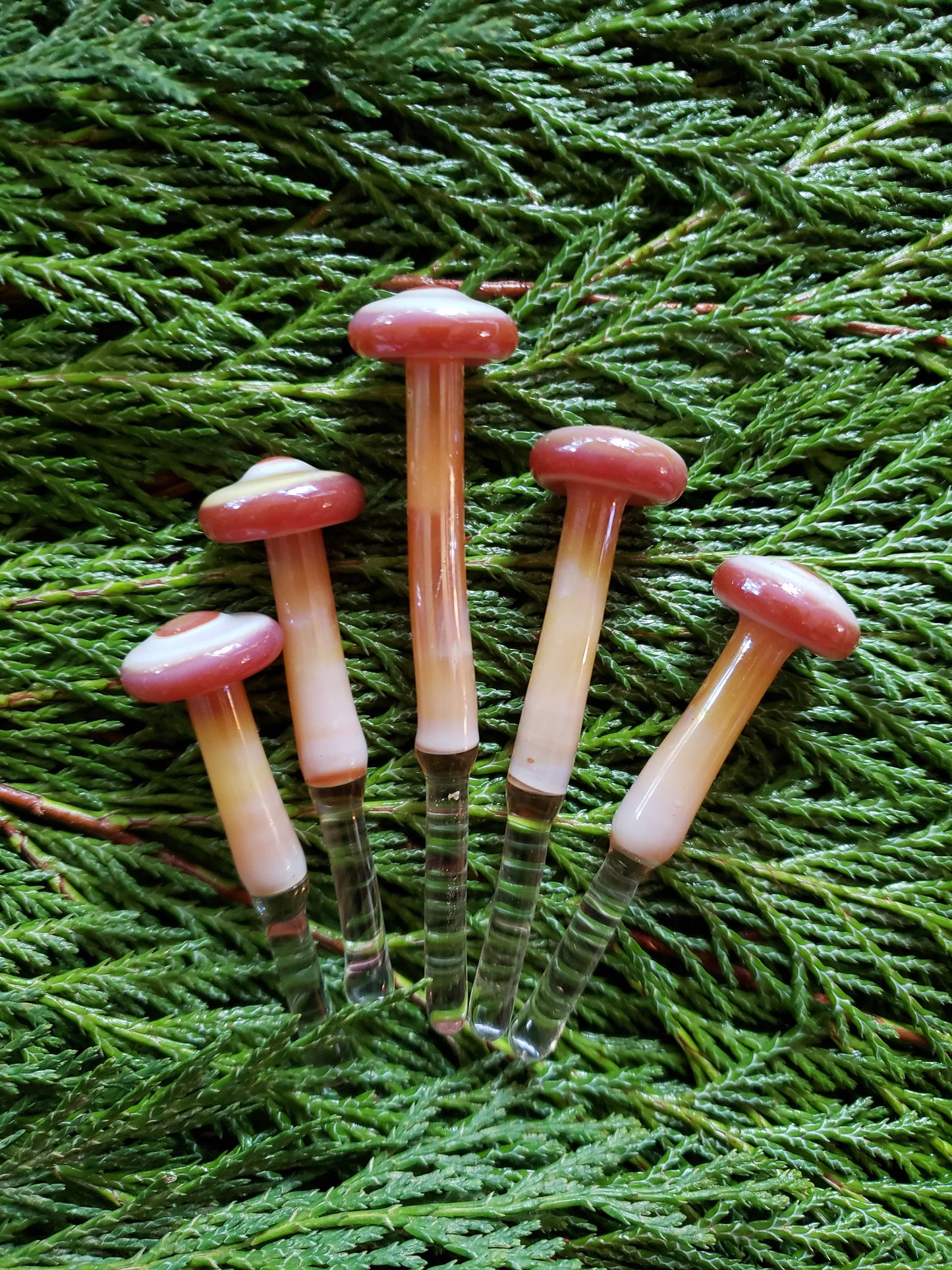 Handblown Glass Mushroom – Artisan Mini Mushroom for Terrariums, Fairy Gardens & Decor