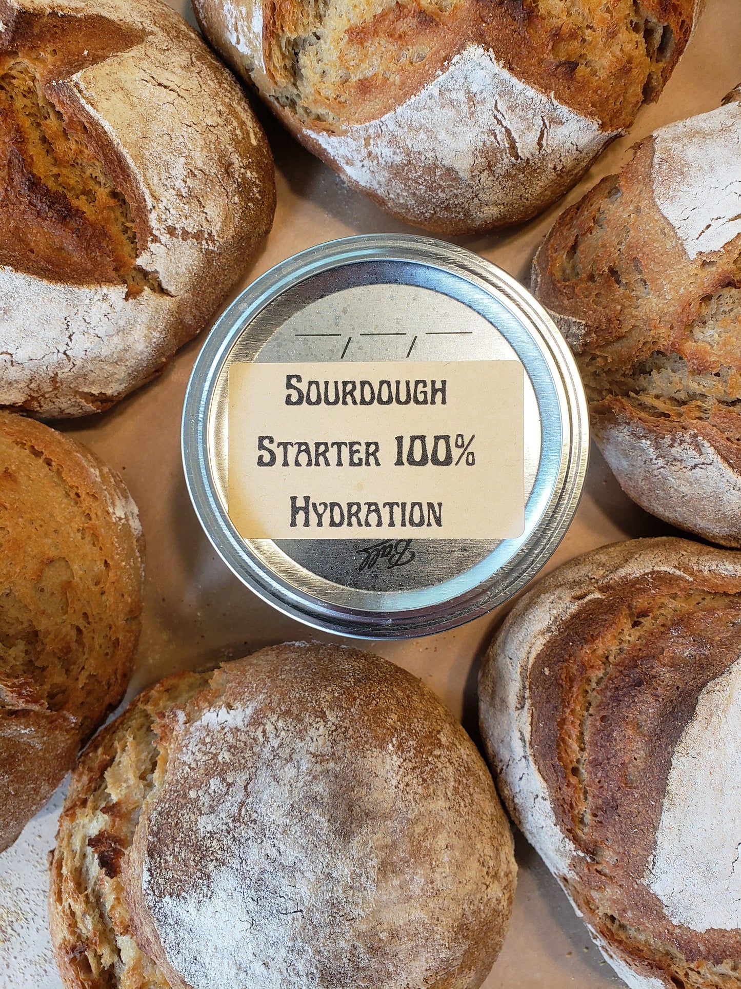 Organic Sourdough Starter (100g) – Active Bread Starter Culture in Mason Jar